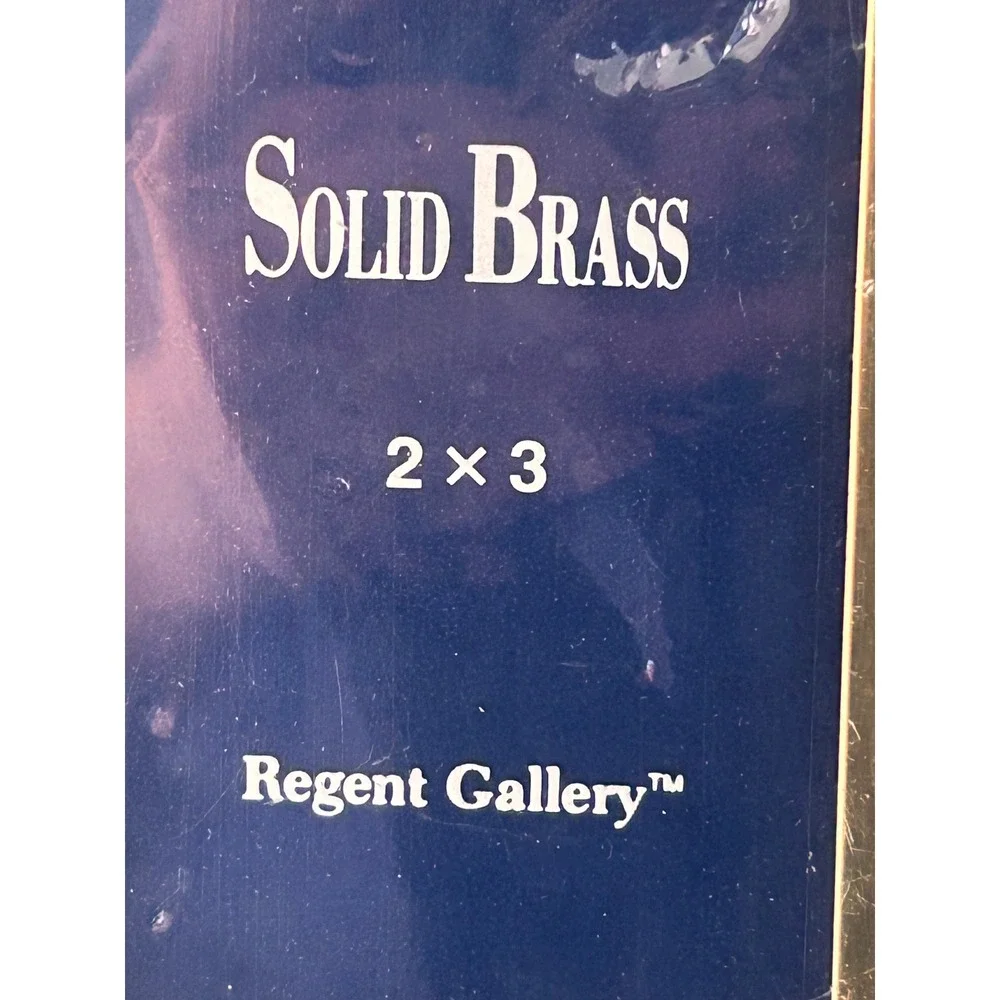 Regent Gallery Solid Brass 2x3 Two Tone Picture Frame Art Deco Style